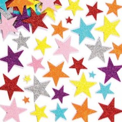 stickers en mousse autocollants forme étoile avec paillettes pour décorer objet cadeau fête des meres maternelle.jpg