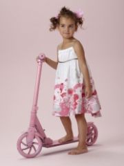 robe ceremonie fleurie blanche et rose pour petite fille mode 2011