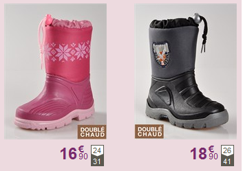 bottes enfant pour la neige pas cher chaude bottes fourrées polaire enfant petit prix hiver fille garçon