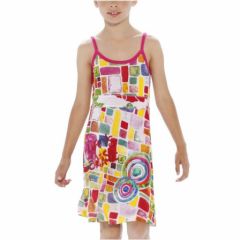 robe fille desigual imprimé couleurs jaune rouge orange rose carre mode tendance à bretelle ete plage pas cher promo robe fille.jpg