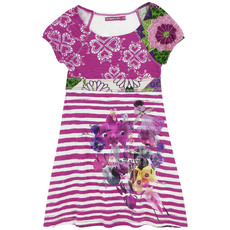 Desigual robe fillette fille 2 ans, 3 ans, 4 ans, 5 ans, 6 ans, 7 ans, 8 ans, 9 ans, 10 ans, 11 ans et 12 ans couleur rose fushia avec fleurs avec manches pas cher mode été.jpg