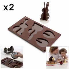 moule chocolat de paque plaque lekue pour lapin en chocolat et oeuf en chocolat 3D nouveautés lekue pour paques