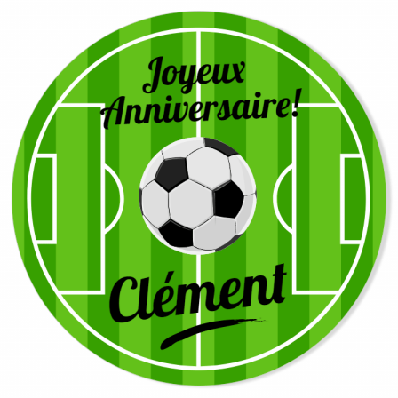 disque decor foot pour gâteau anniversaire à personnaliser