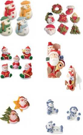 decor de noel en sucre deco gâteau cupcake muffin noel decoration sucre pour buche de noel