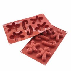 moule noel silicone pain d'epice bonhomme cane anti adhésif moule gateau mousse dessert noel