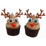 deco cupcake noel rennes de noel avec nez en chocolat yeux et bois en chocolat pour gâteau enfant.jpg