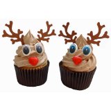 deco cupcake noel rennes de noel avec nez en chocolat yeux et bois en chocolat pour gâteau enfant.jpg