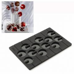 moule sucette chocolat en silicone lekue pour sucette chocolat, caramel, pate de fruit et fantaisie