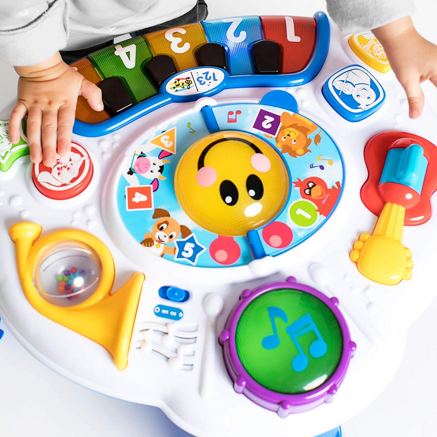 Xploit Table dactivités dapprentissage pour bébé Jouets éducatifs pour Bureau avec Piano Pat Drum Light Up pour bébés 