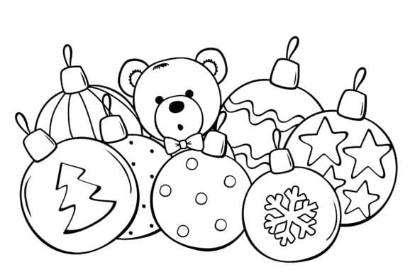 boule de noel à colorier