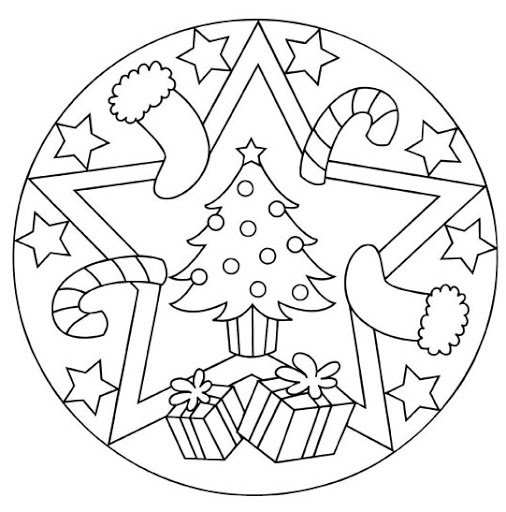 Mandala De Noel à Imprimer Pour Colorier Dessins Et