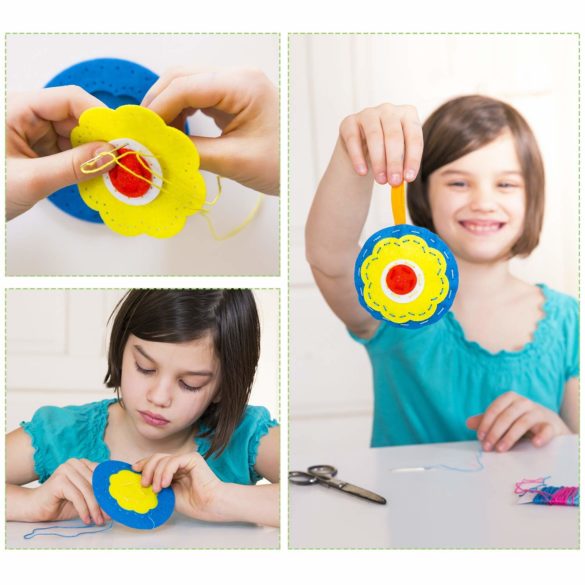 enfant qui apprend à coudre