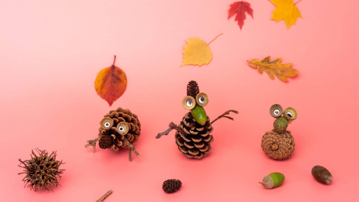 Bricolage d’automne pour enfant maternelle avec des pommes de pin : fabriquer un hérisson. Activités manuelles automne pour enfant