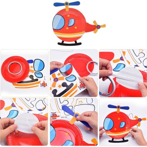 fabriquer un hélicoptère avec une assiette en carton