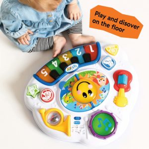 Premier Jouet Pour Bebe La Table D Eveil Pour Decouvrir Un Livre Le Telephone Un Ordinateur Et Un Piano Bilingue Francais Anglais Un Max D Idees
