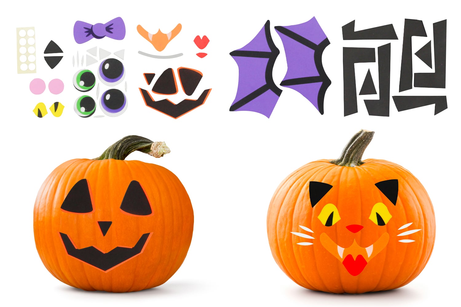 citrouille décorée avec stickers