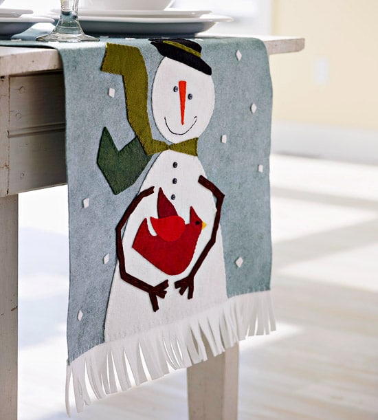 Décoration pour table de Noel : fabriquer un chemin de table original pour noel – Idée Couture et bricolage pour Noël