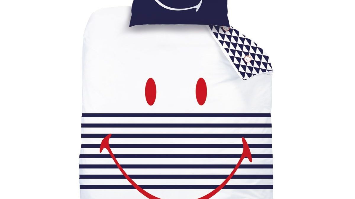 Linge de lit pour adolescent ou junior : la housse de couette Smiley pour se reveiller de bonne humeur – Housse couette ado