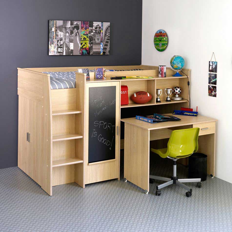 Lit Combine Blanc Pour Chambre D Enfant Pas Cher Lit Commode