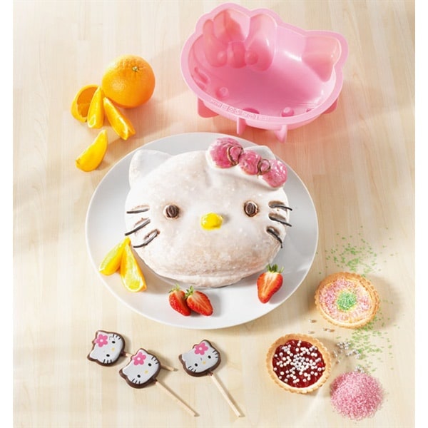 Faire un gâteau hello kitty, decorer facilement un gâteau hello kitty : decor en sucre, disque azyme et confiseries pour decorer pâtisserie avec Hello kitty