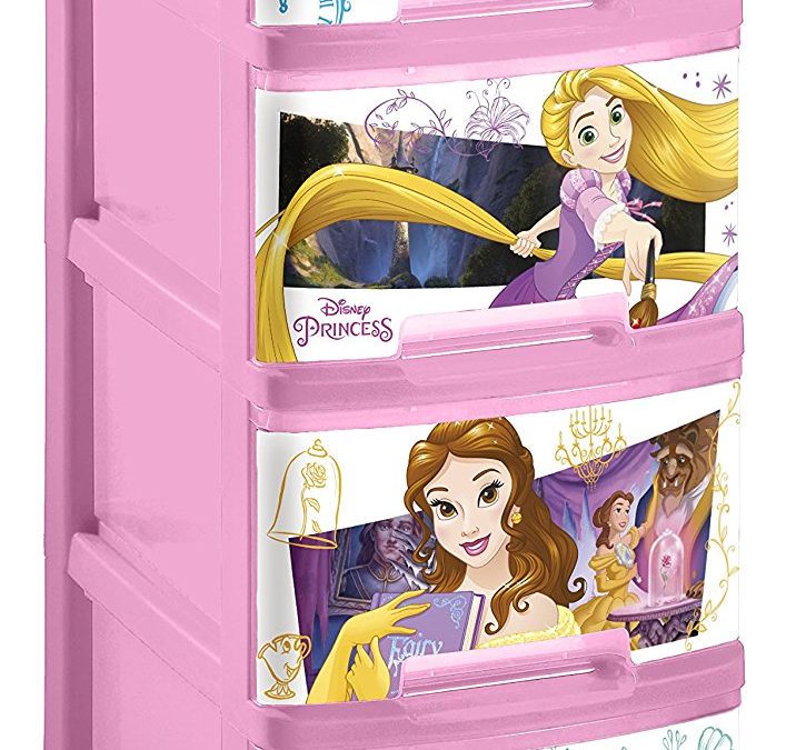 Décoration pour chambre de princesse : Disney Princesse – Boite de Rangement 4 Tiroirs