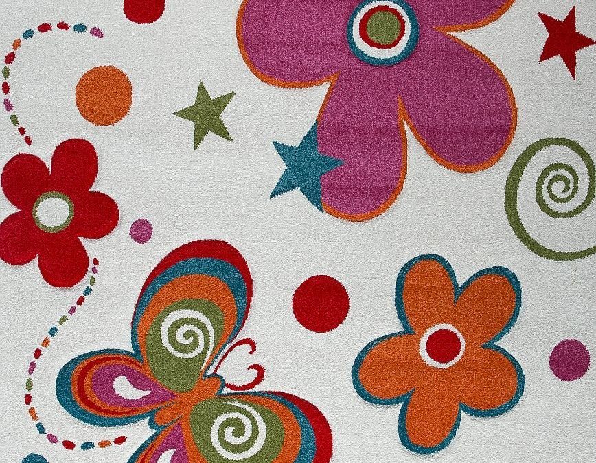 Fleurs et papillons : tapis de chambre d’enfant ou pour bébé sur le thème de la nature – Tapis chambre d’enfant