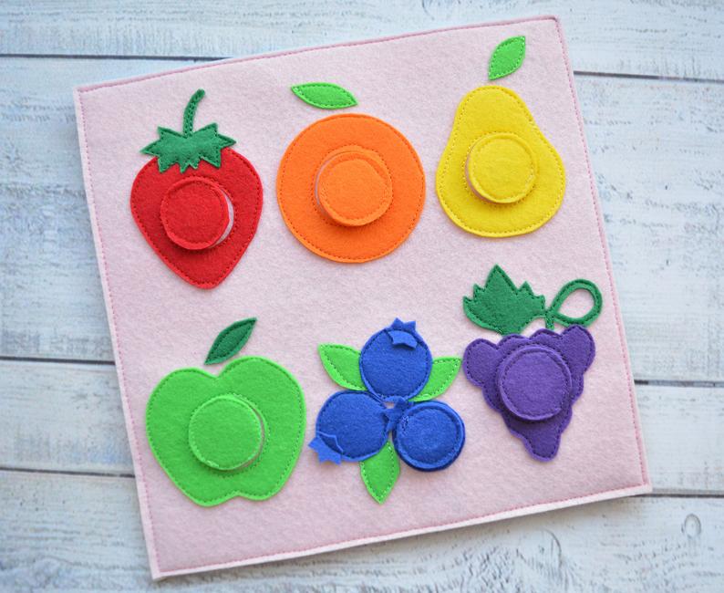 jeu en feutrine motricité fine quiet book cadeau 1 an, 2 ans, 3 ans, 4 ans