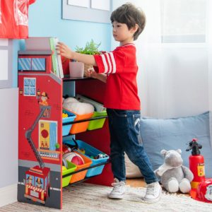 etagère pompiers pour jouets