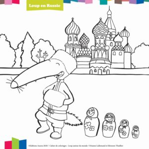 coloriage loup en russie editions auzou