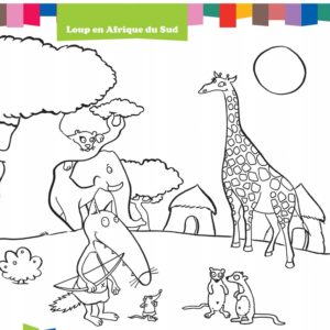 coloriage petit loup p'tit loup auzou en afrique du sud collection voyage