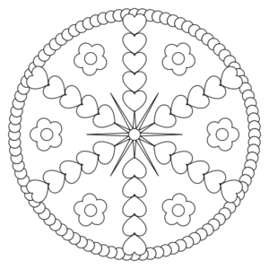 mandala coeur à imprimer