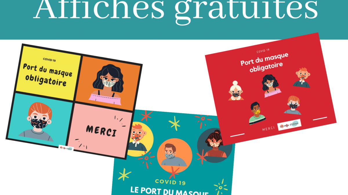 affiches gratuites port du masque obligatoire covid 19