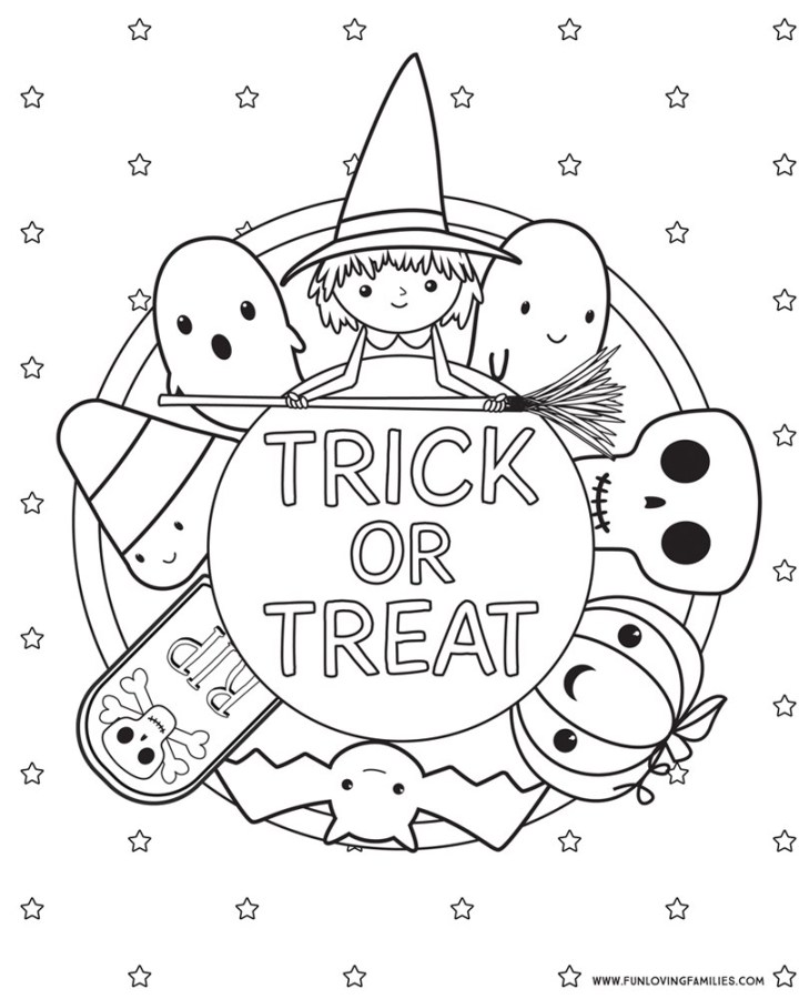 Free Printable Coloring Halloween Cards