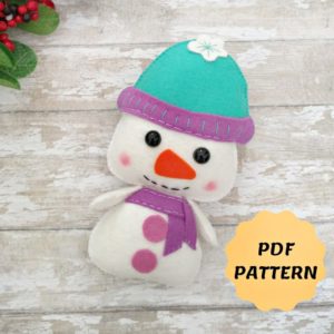 coudre un bonhomme de neige en feutrine tuto