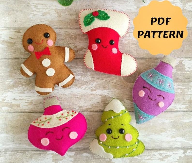Diy couture pour Noël : décorations en feutrine