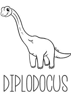 coloriage diplodocus copyright Lin'ette illustratrice