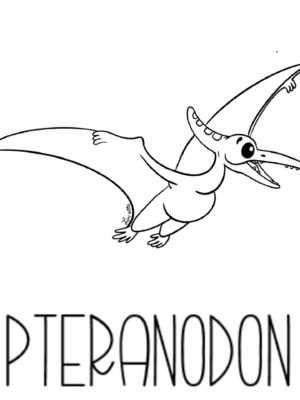 dessin coloriage dinosaure pteranodon copyright Lin'ette illustratrice