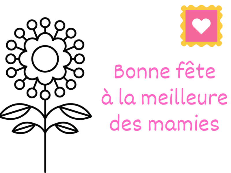 carte à colorier fête des mamies