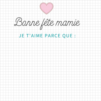 je t'aime mamie carte à imprimer