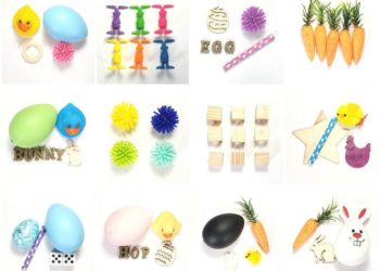 contenu kit créatifs pour bac sensoriel pâques