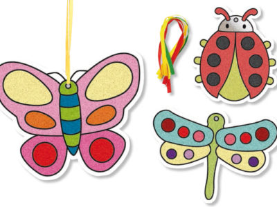 décorer des insectes avec du sable ou des paillettes kit créatif