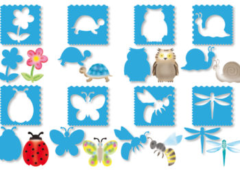 pochoirs nature et insectes printemps pour activité dessin et peinture