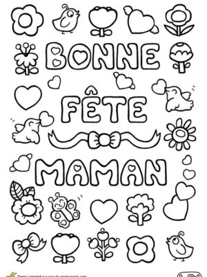 coloriage bonne fête maman