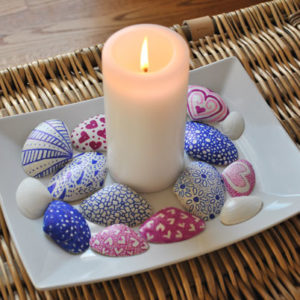 idee cadeau fête des mères bougies et coquillages décorés
