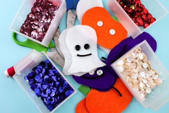 feutrine halloween et paillettes