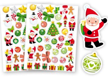 planche autocollants sujet de noel