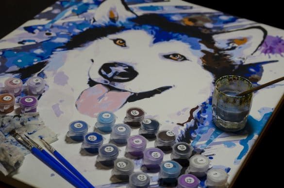 tableau chien peinture par numéro