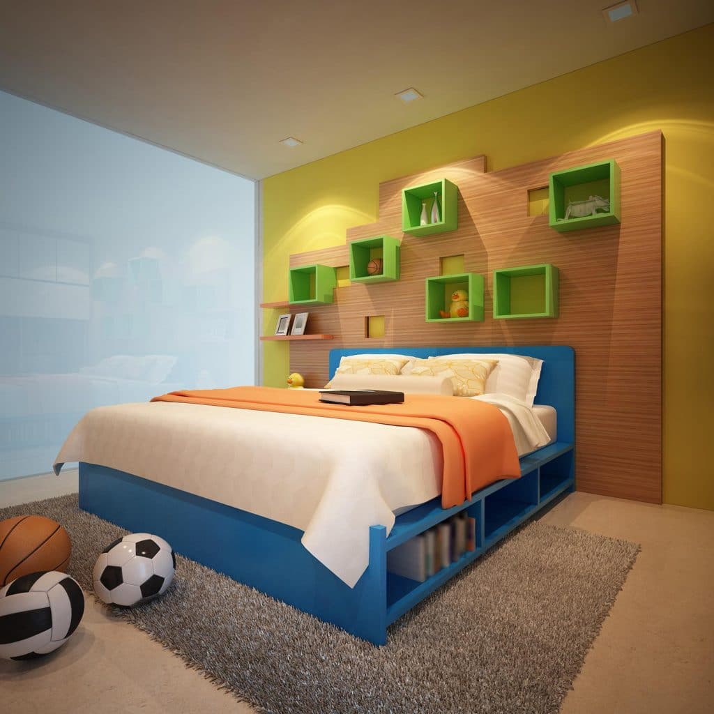 chambre enfant et ado avec décoration murale