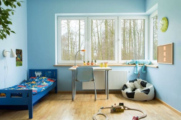 chambre enfant peinte en bleu
